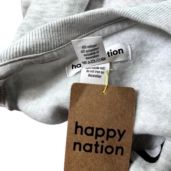 Happy Nation Cropped Sweater Sz Small/ Kids 7-8 - Picture 2 of 5